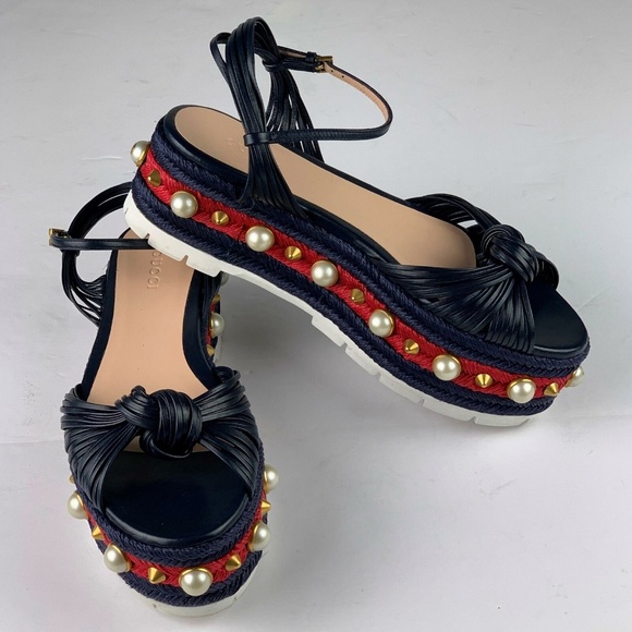 Gucci Shoes - Gucci Barbette Platform Studded Sandal sz 36.5